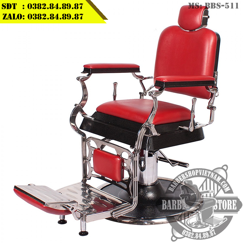 Ghế cắt tóc Barber cao cấp BBS-511 mẫu đỏ