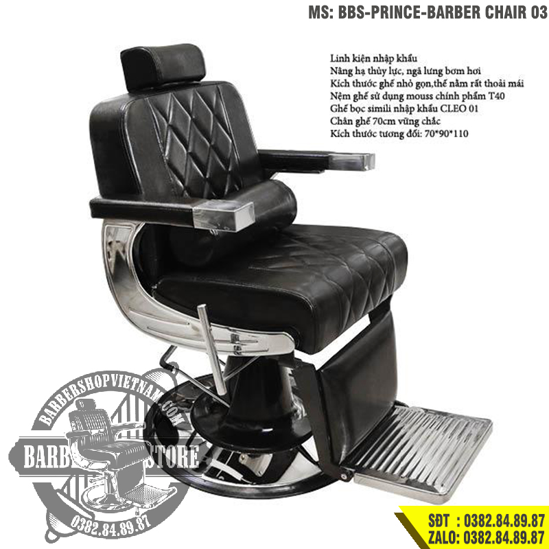 Prince-Barber Chair 03 bản màu đen